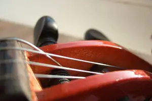 String type on a violin for kids