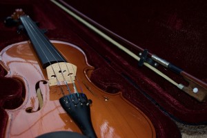 Violin in case